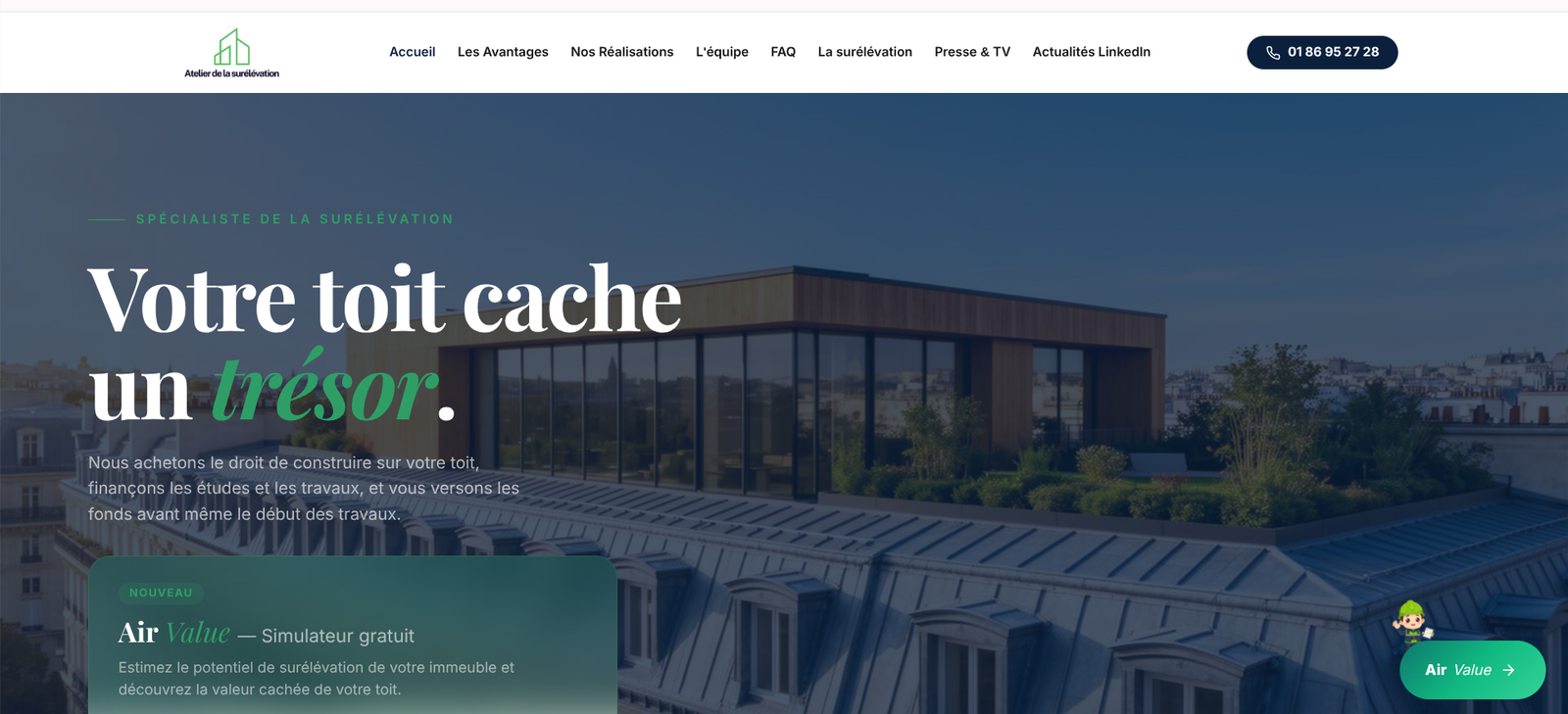 AP Surélévation — site web créé par Teamshifts